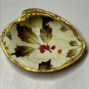 Handcrafted Holly Leaf Trinket ,Dish